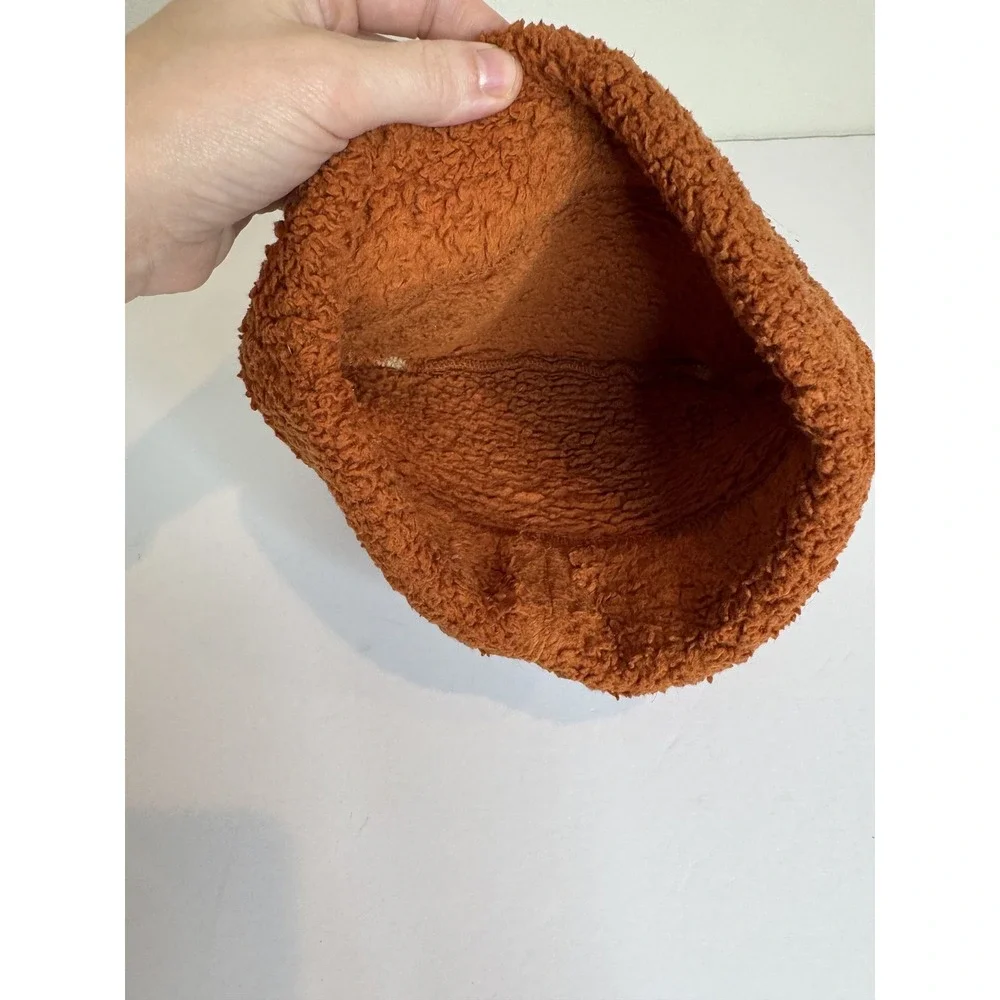 Patagonia Hat Cap Fitted Kids Small‎ Brown Sherpa Fleece Bear Ears Cozy Winter